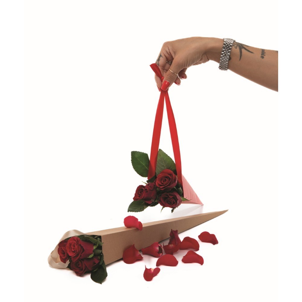 CONI ROSE BAG KRAFT ROSSO 7X68CM.